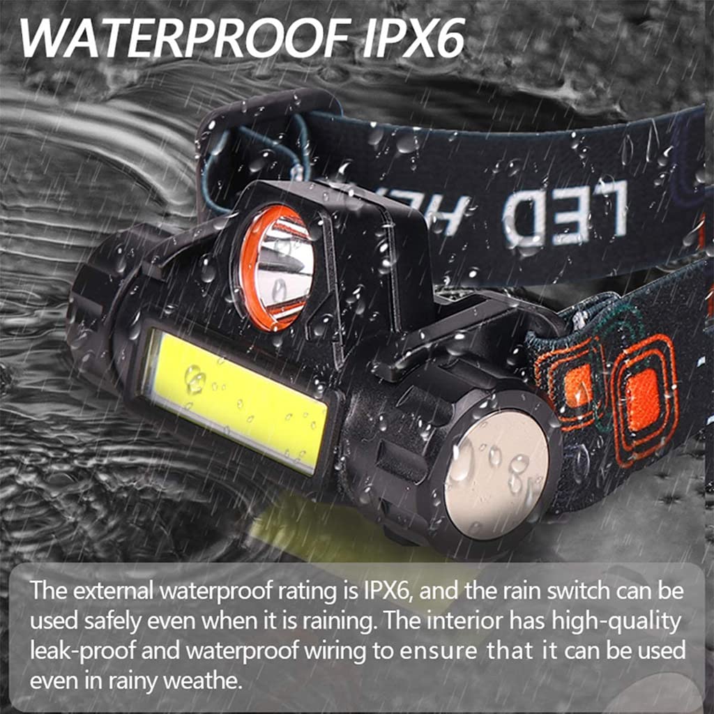 HASTHIP 2Pcs Head Light for Outdoor Camping Fishing Running Hiking, Waterproof Ultra Bright and Zoomable Head Torch, Detachable and Rechargeable Magnetic LED Headlamp with USB Cable HASTHIP 2Pcs Head Light for Outdoor Camping Fishing Running Hiking, Waterproof Ultra Bright and Zoomable Head Torch, Detachable and Rechargeable Magnetic LED Headlamp with USB Cable